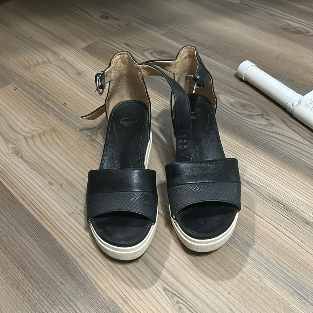 Black Dr. Scholls wedges
